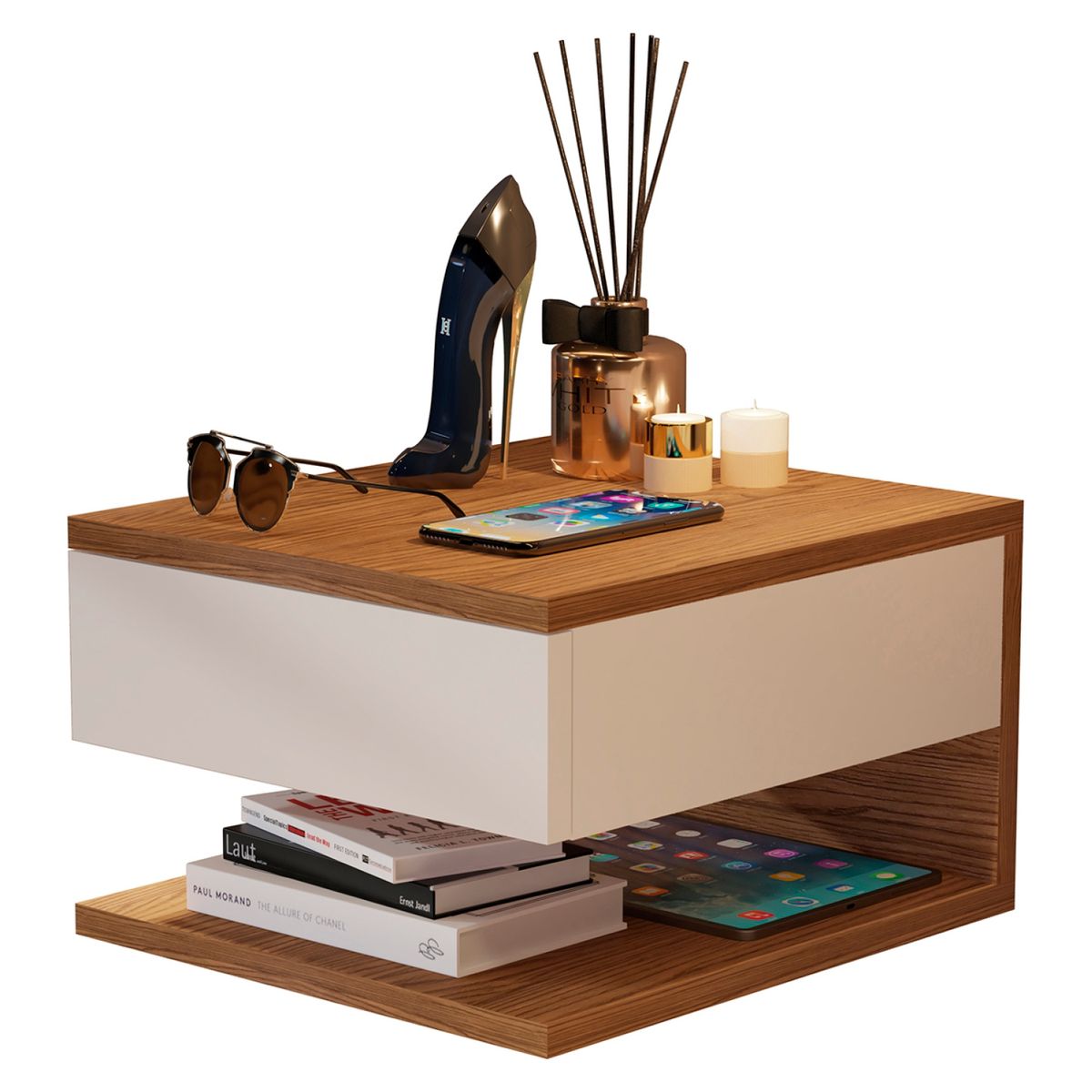 RODLER - Velador Con Cajón Empotrado