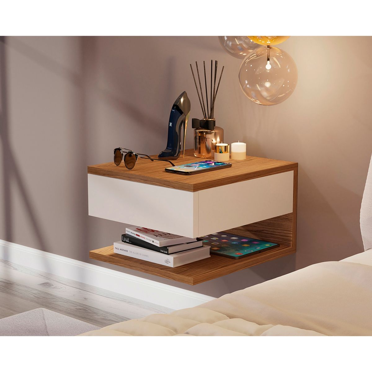 RODLER - Velador Con Cajón Empotrado