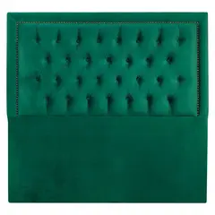 VINTAGE MOBEL - Respaldo Capitone Rahmen Super King Felpa Verde