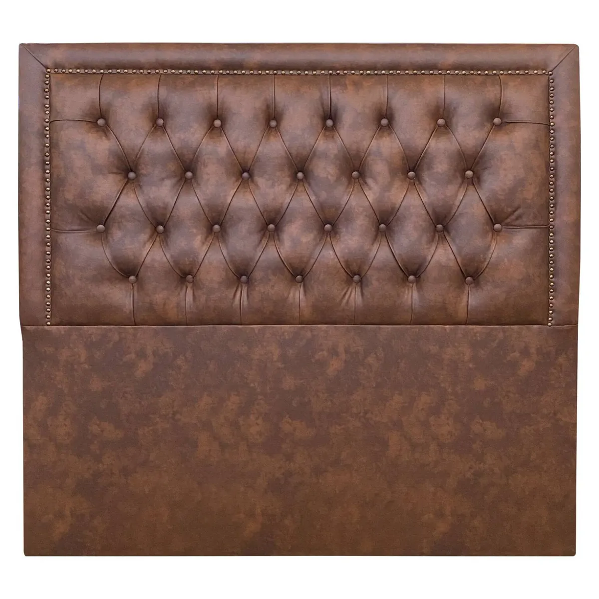 VINTAGE MOBEL - Respaldo Capitone Rahmen Queen Ecocuero Café
