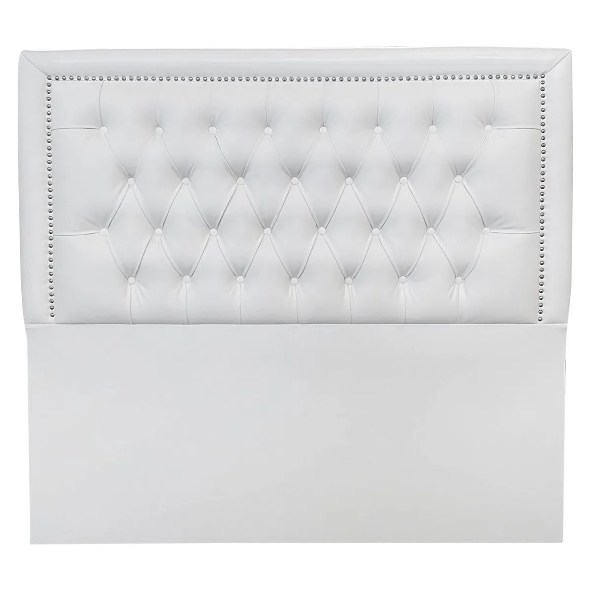VINTAGE MOBEL - Respaldo Capitone Rahmen Super King Ecocuero Blanco
