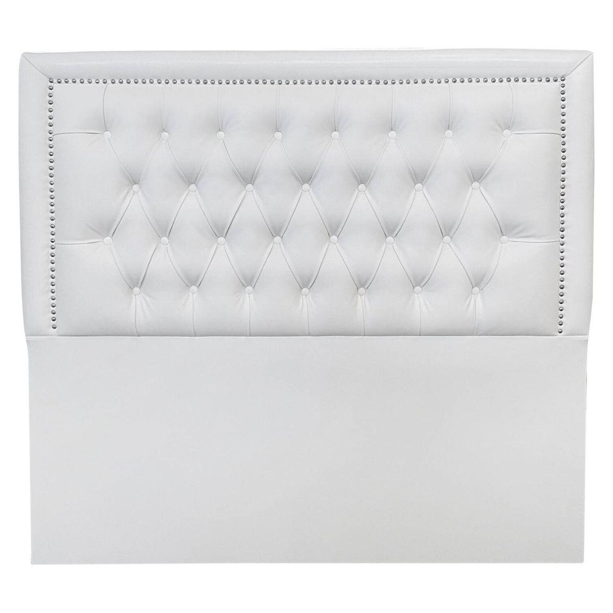 VINTAGE MOBEL - Respaldo Capitone Rahmen Super King Ecocuero Blanco