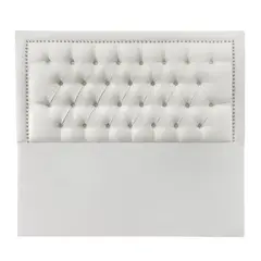 VINTAGE MOBEL - Respaldo Capitone Rahmen Super King Lino Marfil