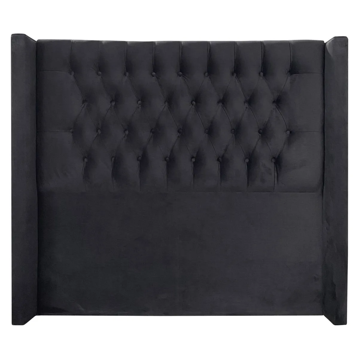 VINTAGE MOBEL - Respaldo Capitone Flugel 1.5 plaza Felpa Negra