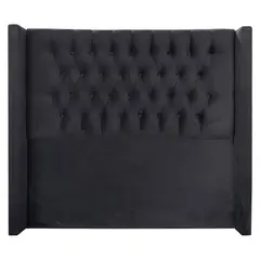 VINTAGE MOBEL - Respaldo Capitone Flugel 1.5 plaza Felpa Negra