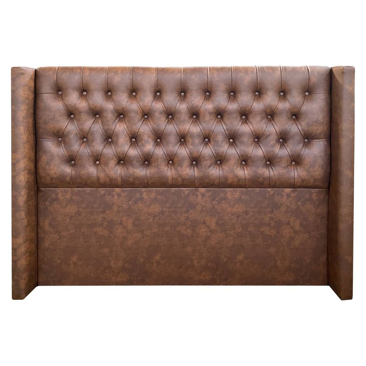 VINTAGE MOBEL - Respaldo Capitone Flugel 1.5 plaza Ecocuero Café