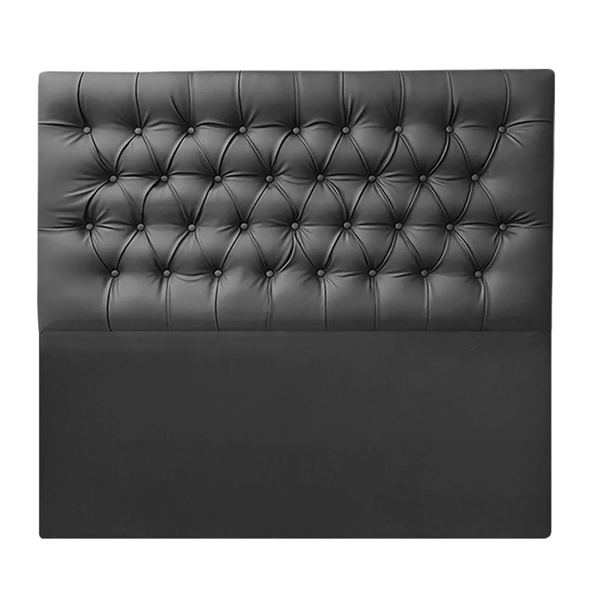 VINTAGE MOBEL - Respaldo Capitone Queen Ecocuero Negro