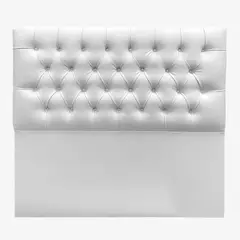 VINTAGE MOBEL - Respaldo Capitone Full Size Ecocuero Blanco
