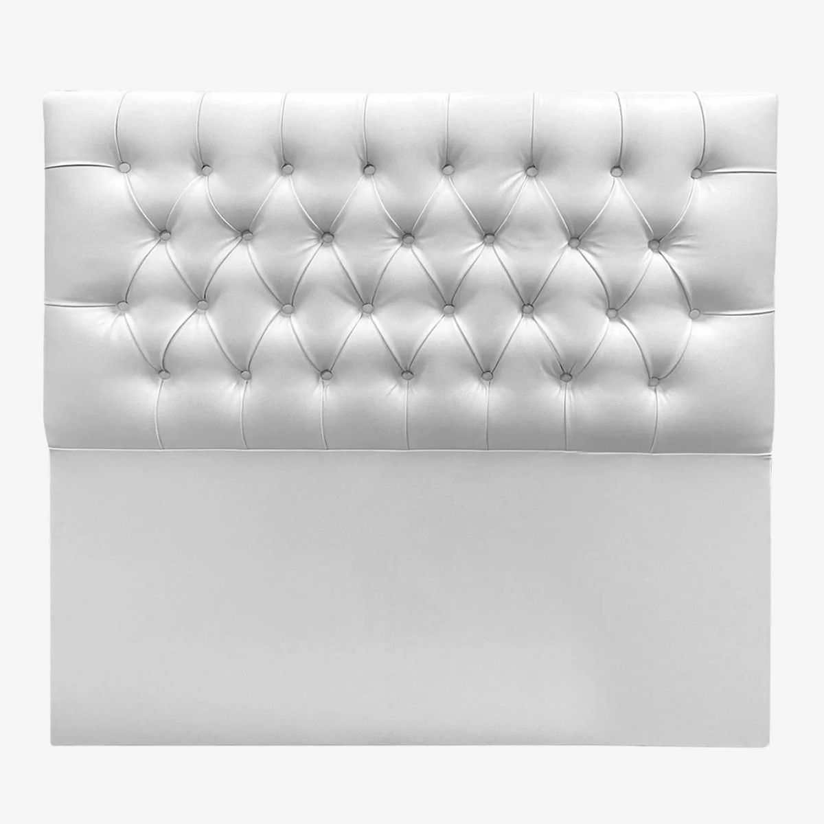 VINTAGE MOBEL - Respaldo Capitone Queen Ecocuero Blanco