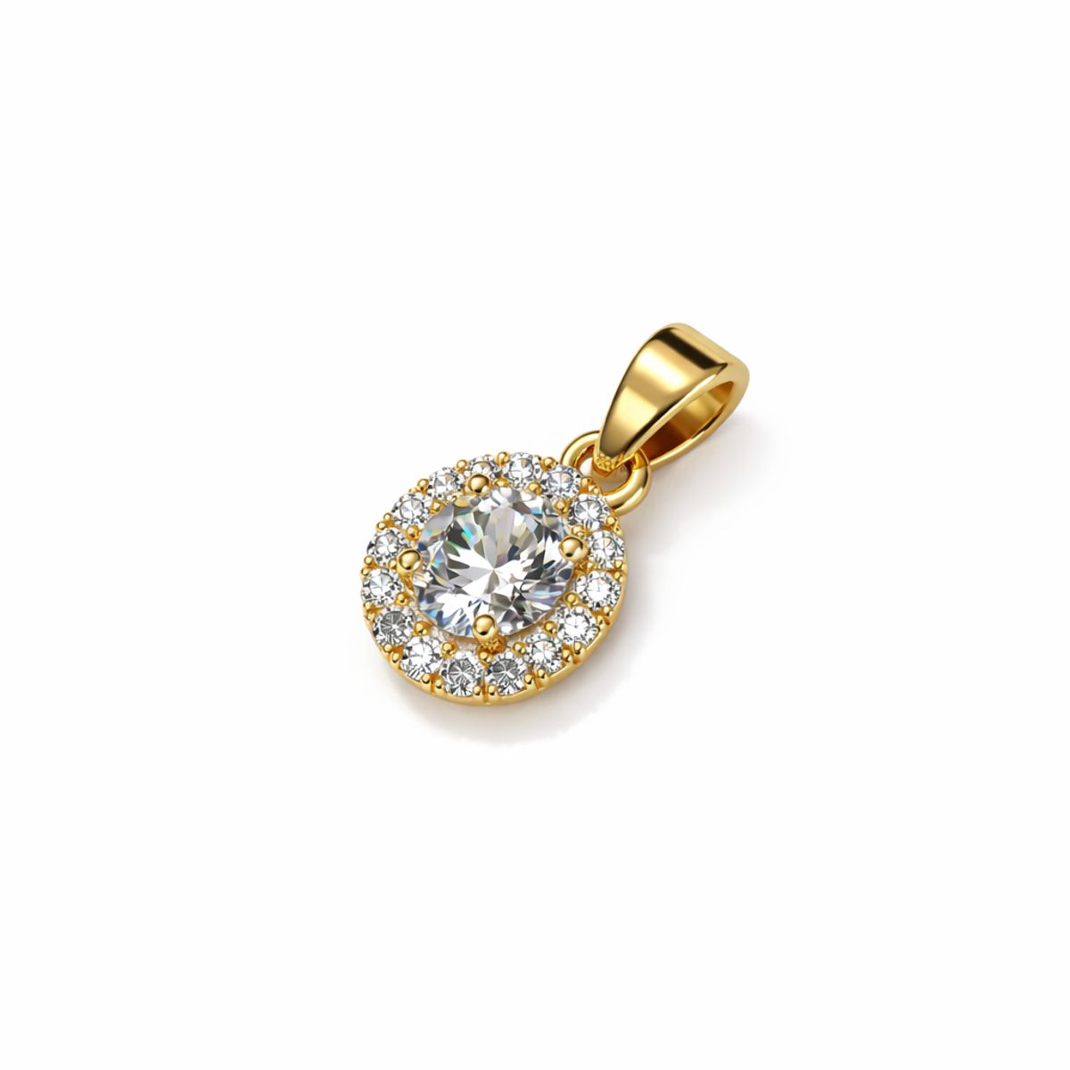 JB JOYAS BARON - Colgante Oro Amarillo 18kt Circonita Oval Central 7MM