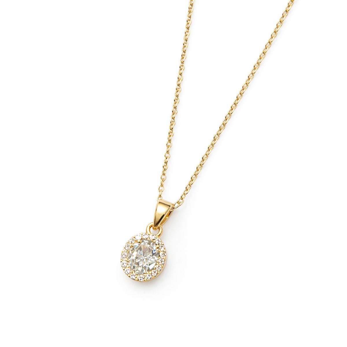 JB JOYAS BARON - Colgante Oro Amarillo 18kt Circonita Oval Central 7MM