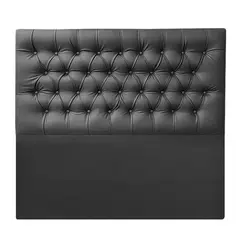 VINTAGE MOBEL - Respaldo Capitone 2 plazas Ecocuero Negro