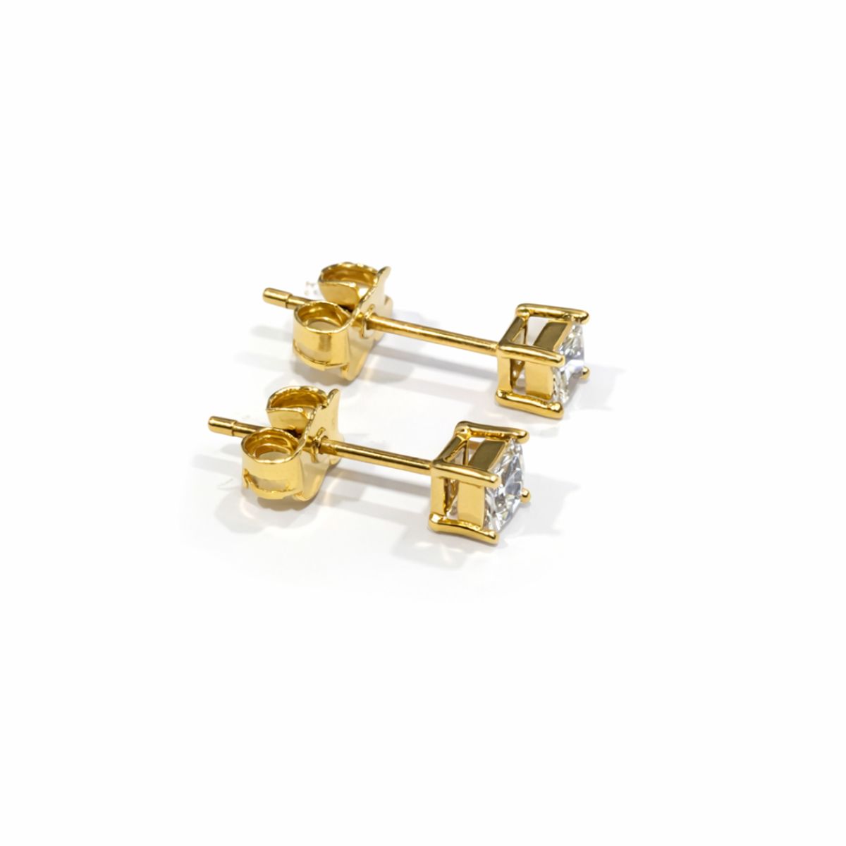 JB JOYAS BARON - Aros Oro Amarillo 18kt Circonita Prince 3x3MM