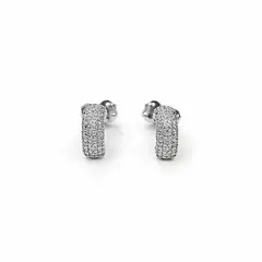 JB JOYAS BARON - Aros Oro Amarillo 18kt Media Luna Circonita