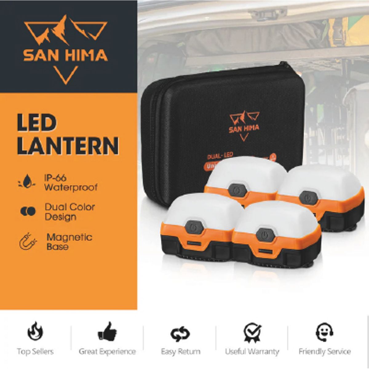 GENERICO - Linterna camping con bateria recargable 4u  San Hima