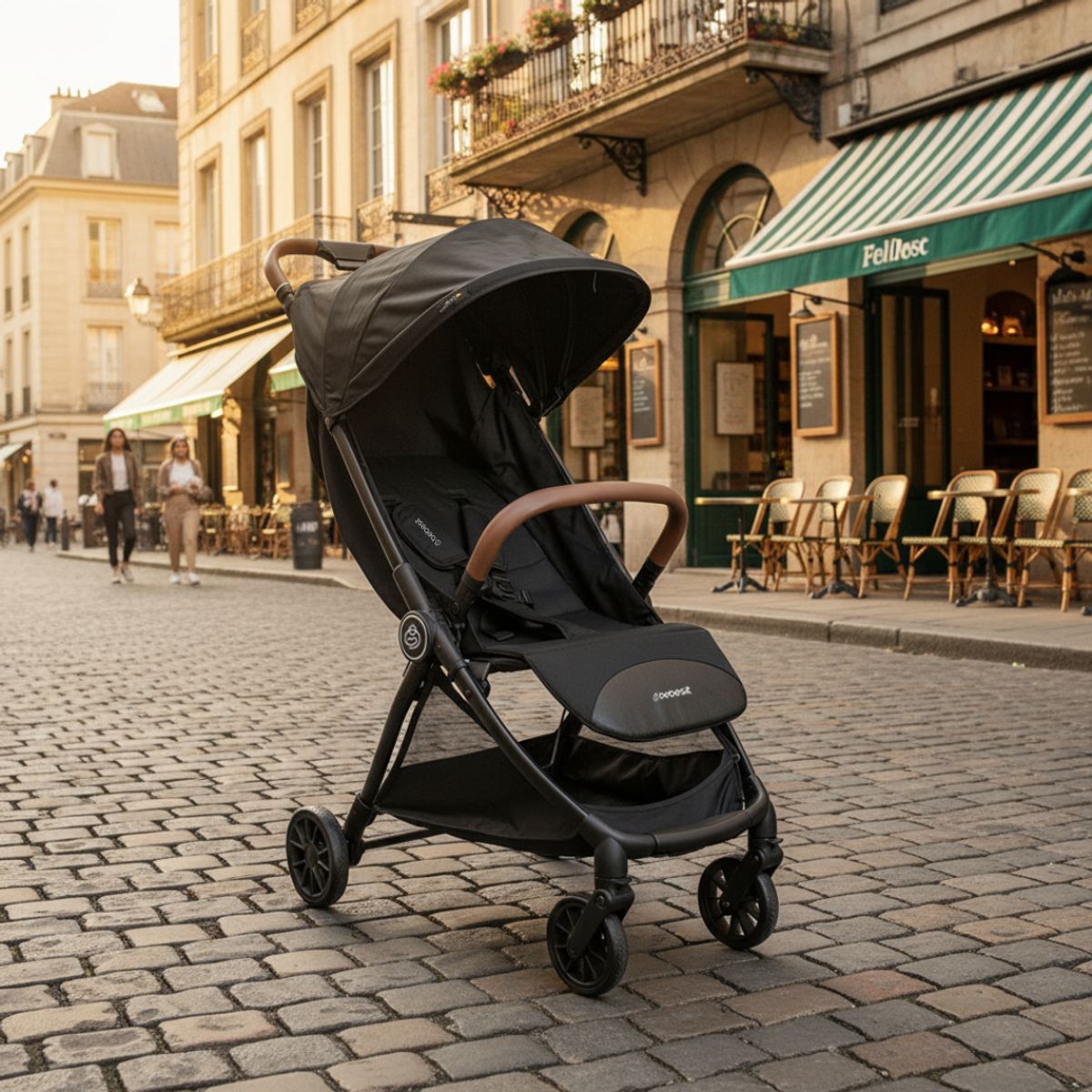BEBESIT - Coche de Paseo Aire Cabina Ultra compacto Negro