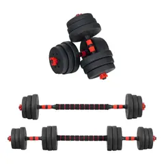 GENERICO - Set Mancuernas Y Barra Unibles 20kg Fitness Pesas Ajustables Ejercicios