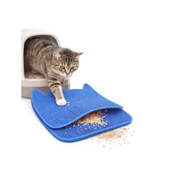 GENERICO - Alfombra para Arena de Gatos Doble Capa 65x49 cm - Azul