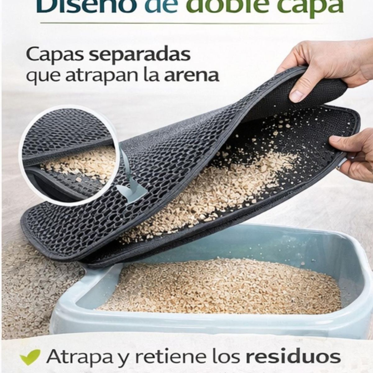 GENERICO - Alfombra para Arena de Gatos Doble Capa 65x49 cm - Azul