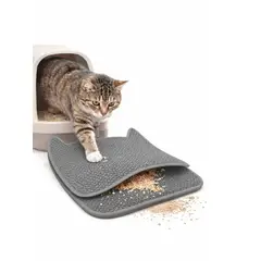 GENERICO - Alfombra para Arena de Gatos Doble Capa 65x49 cm - Gris