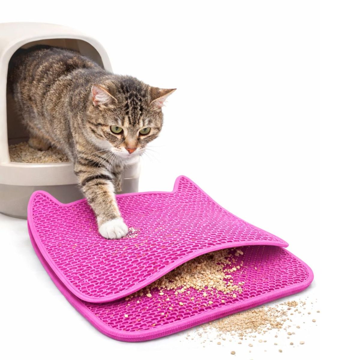 GENERICO - Alfombra para Arena de Gatos Doble Capa 65x49 cm - Rosa