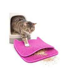 GENERICO - Alfombra para Arena de Gatos Doble Capa 65x49 cm - Rosa