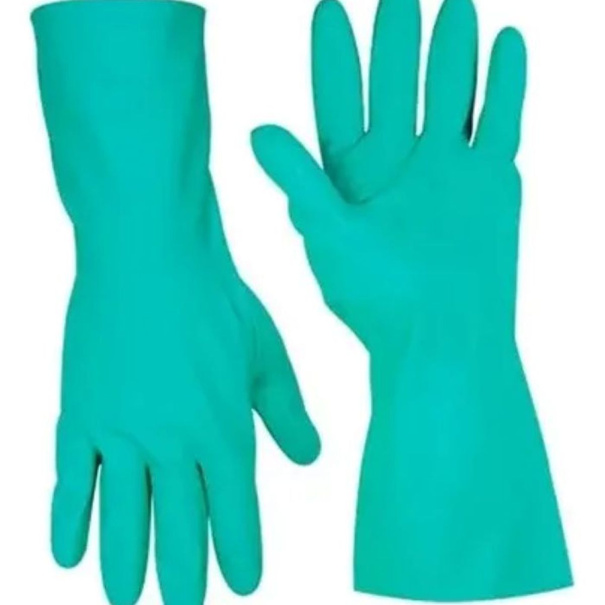 METALFER - Guantes Nitrilo Verde Flocados Talla L