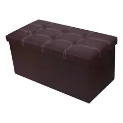 GENERICO - Banqueta Baul Puff Baul Marron 76x38 Organizador Puff Sillon Pie De Cama Baul BELUG