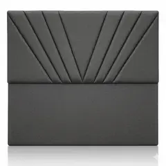 GENERICO - Respaldo Diseño en V al piso de 1.5 Plazas Lino gris oscuro