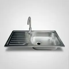 TAUMM - Pack Lavaplatos 80x44 Secador Izquierdo + Llave Monomando Inox