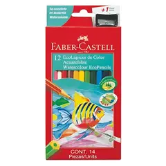 FABER-CASTELL - Lápices de colores acuarelables con pincel y sacapunta FABER CASTELL
