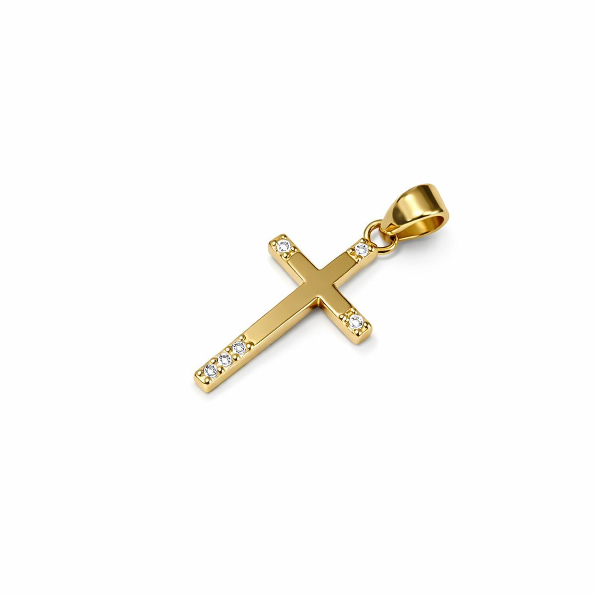 JB JOYAS BARON - Colgante Oro Amarillo 18kt Cruz Circonita 24x11MM