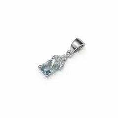 JB JOYAS BARON - Colgante Oro Blanco 18kt Circonita-Aguamarina