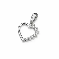 JB JOYAS BARON - Colgante Oro Blanco 18kt Corazón 1/2 Circonita