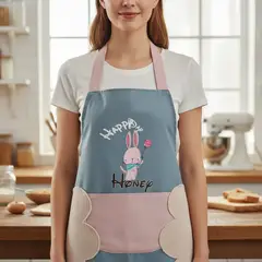 GENERICO - Delantal De Cocina Con Diseño Conejito Y Bolsillo