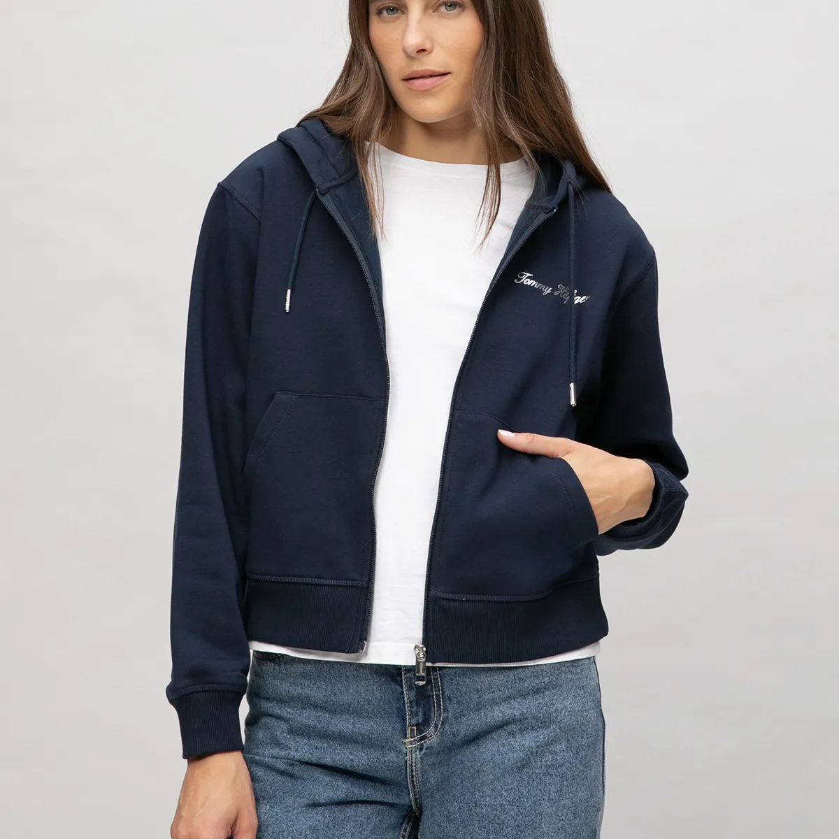 TOMMY HILFIGER - Polerón Con Logo Gráfico Azul Tommy Hilfiger
