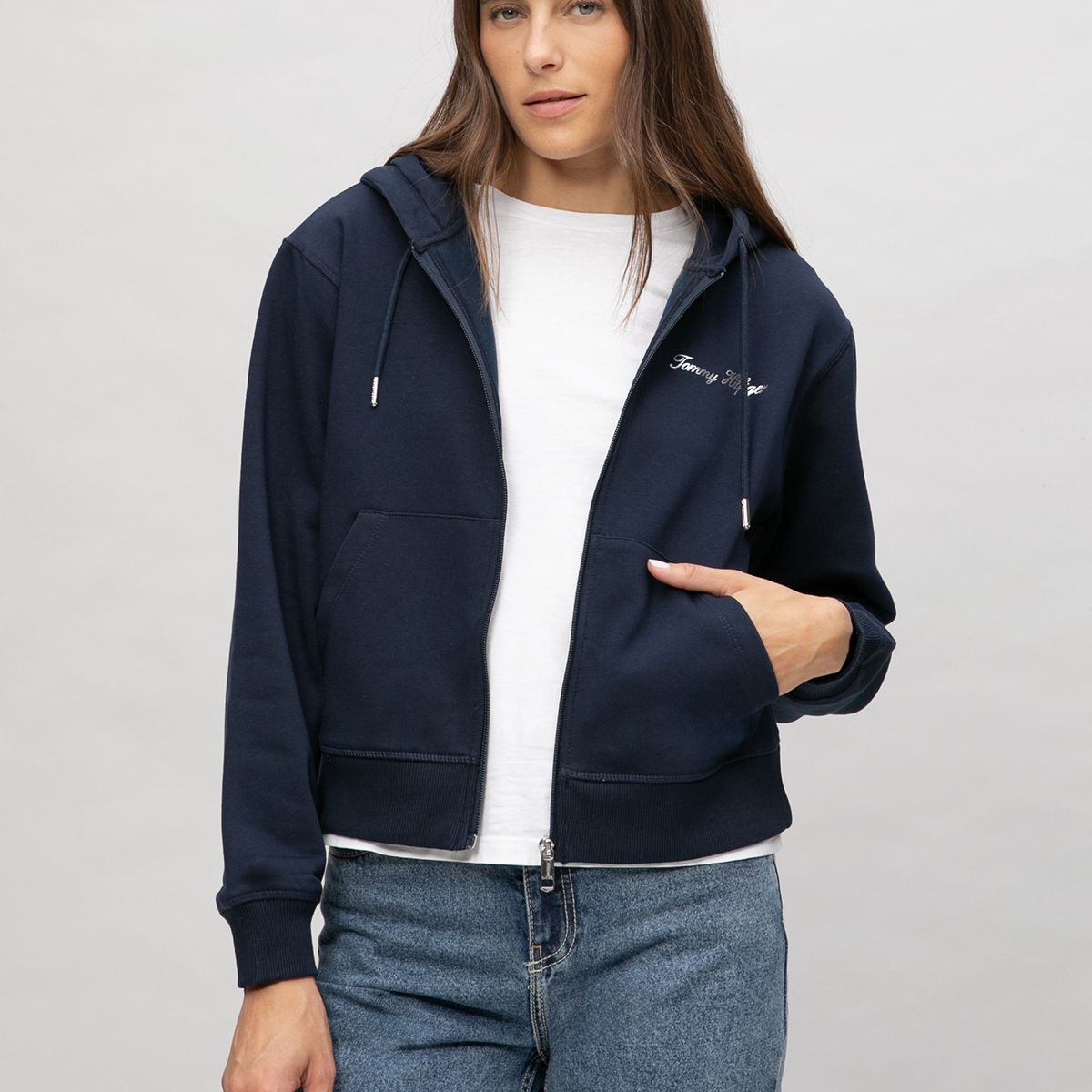 TOMMY HILFIGER - Polerón Con Logo Gráfico Azul Tommy Hilfiger