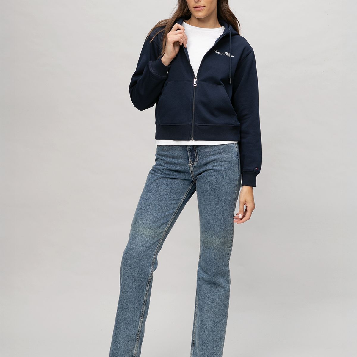 TOMMY HILFIGER - Polerón Con Logo Gráfico Azul Tommy Hilfiger