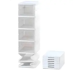 GENERICO - Zapatero Plástico Blanco Moderno 6 Pares 6 Niveles Compacto BELUG