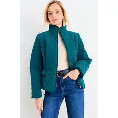 ASH - Parka Lisa Manga Larga Mujer Turquesa