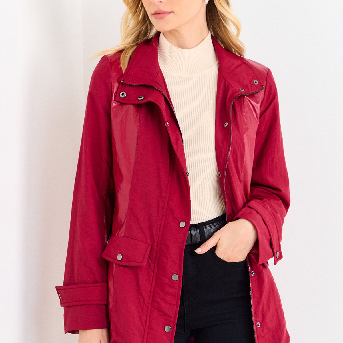 ASH - Impermeable Cuello Alto Mujer Rojo Ash