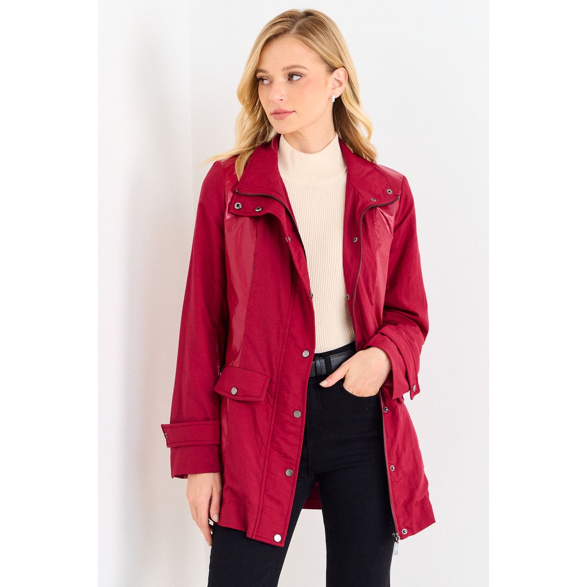ASH - Impermeable Cuello Alto Mujer Rojo Ash