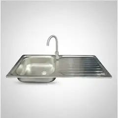 TAUMM - Pack Lavaplatos 100x44 Secador Derecho + Llave Monomando Inox