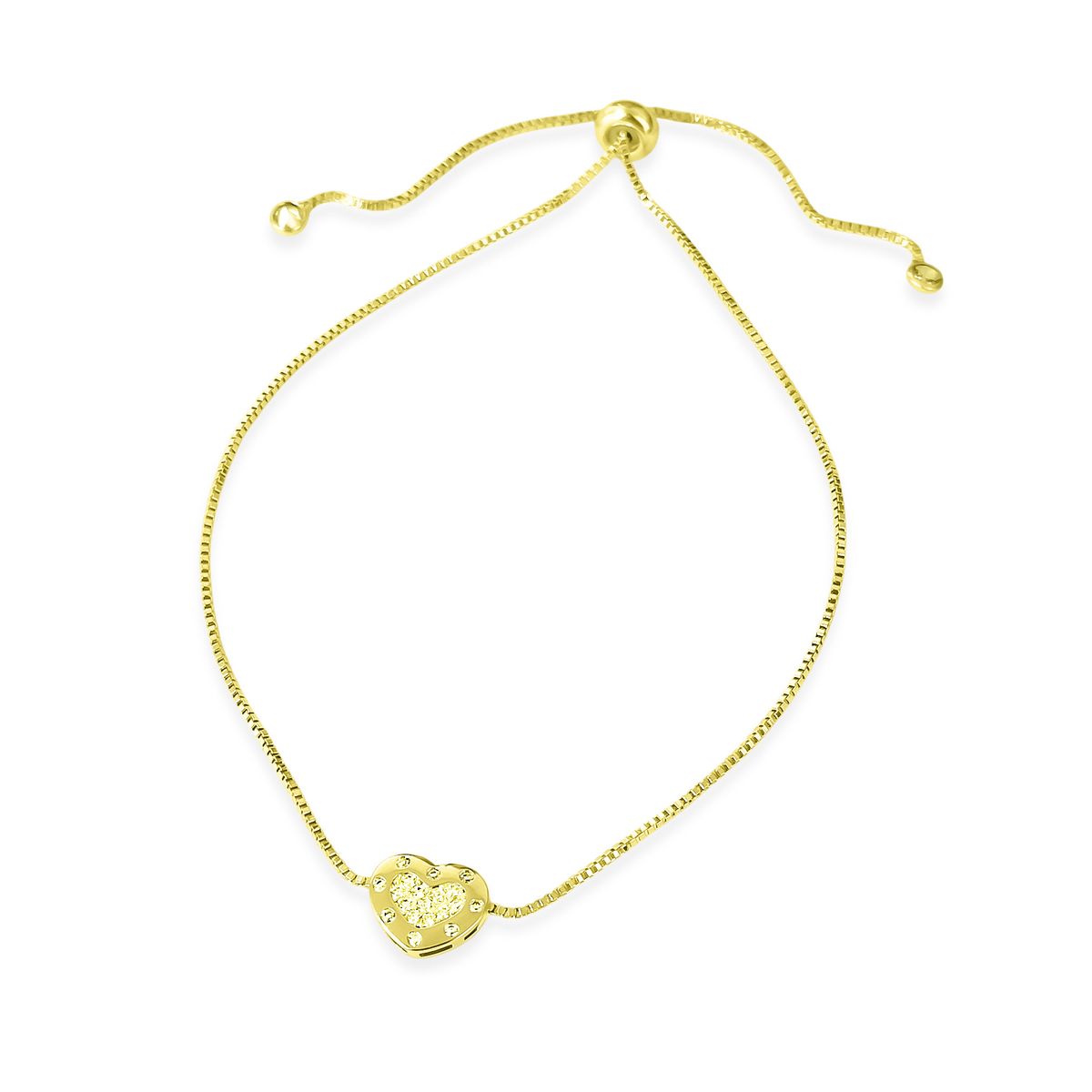COGGIOLA - Pulsera Corazón Circón Borde Enchapado Oro 18K