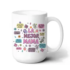 SM - Tazón Día de la Madre 15oz Cerámica La Mejor Mamá Regalo Original Mamá