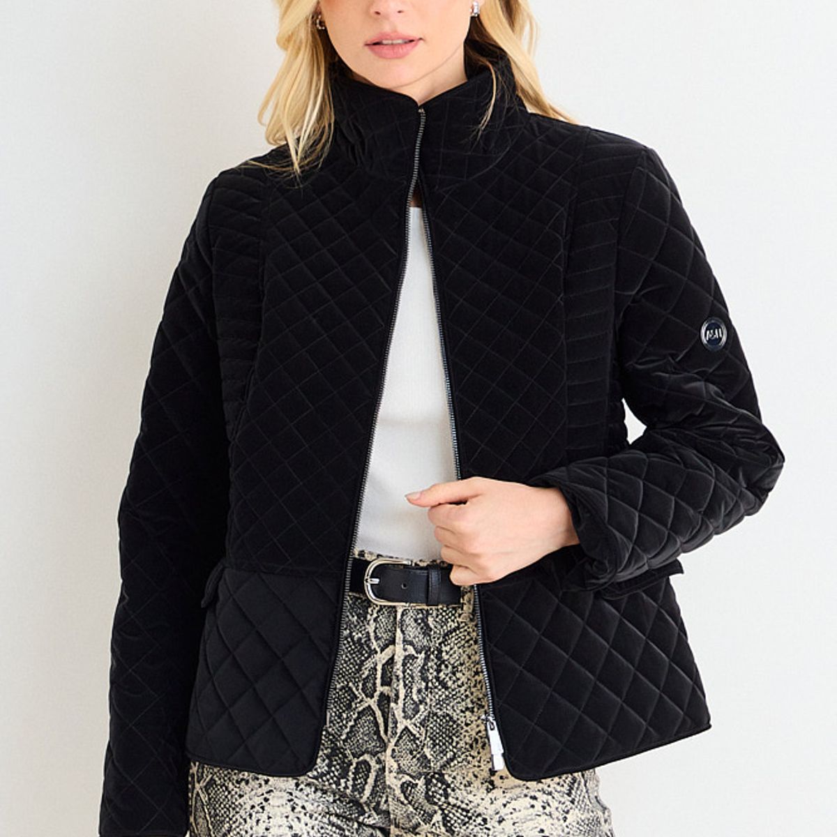 ASH - Parka Lisa Manga Larga Mujer Negro Ash