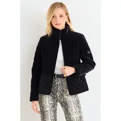 ASH - Parka Lisa Manga Larga Mujer Negro