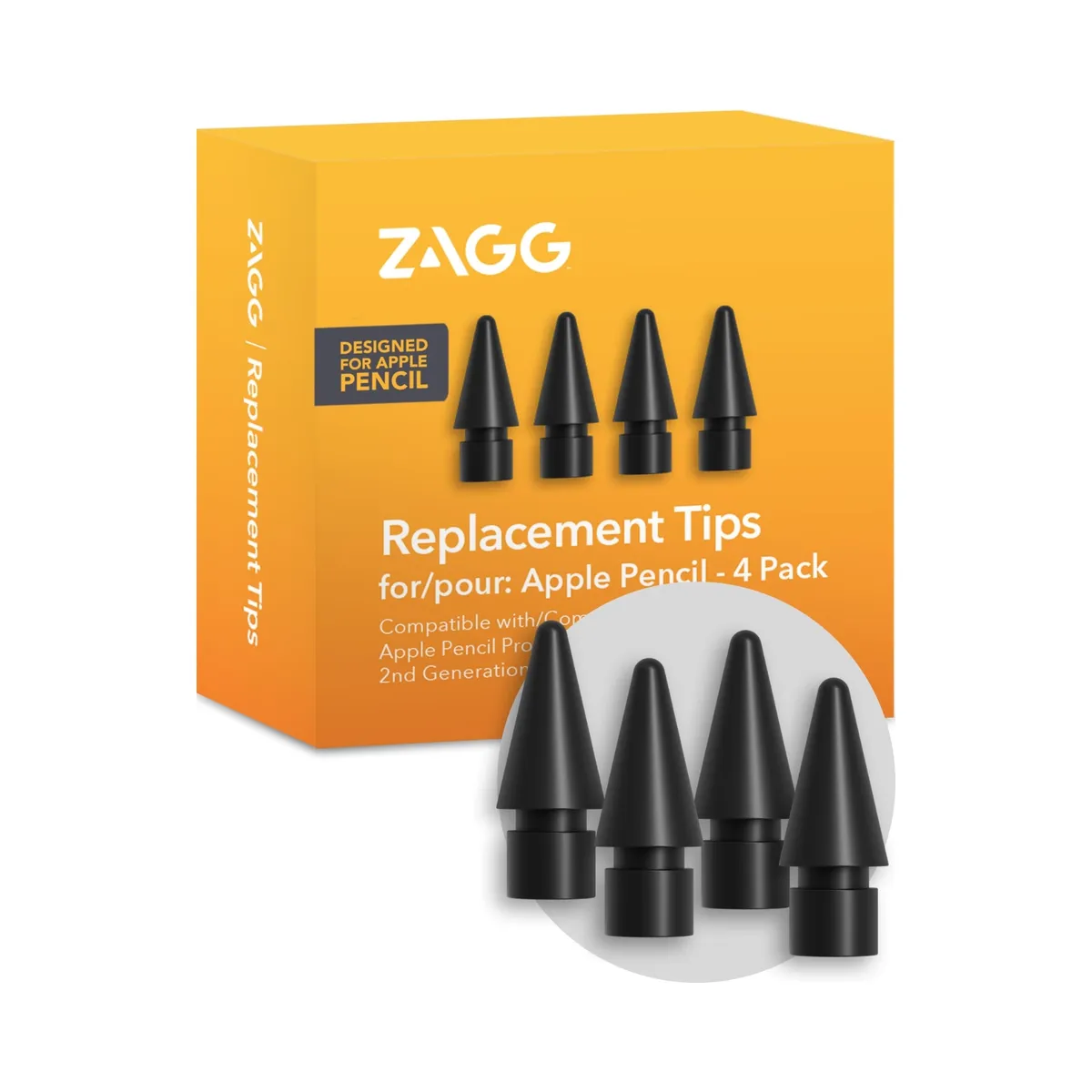 ZAGG - Puntas reemplazo 4 pack Apple Pencil ZAGG