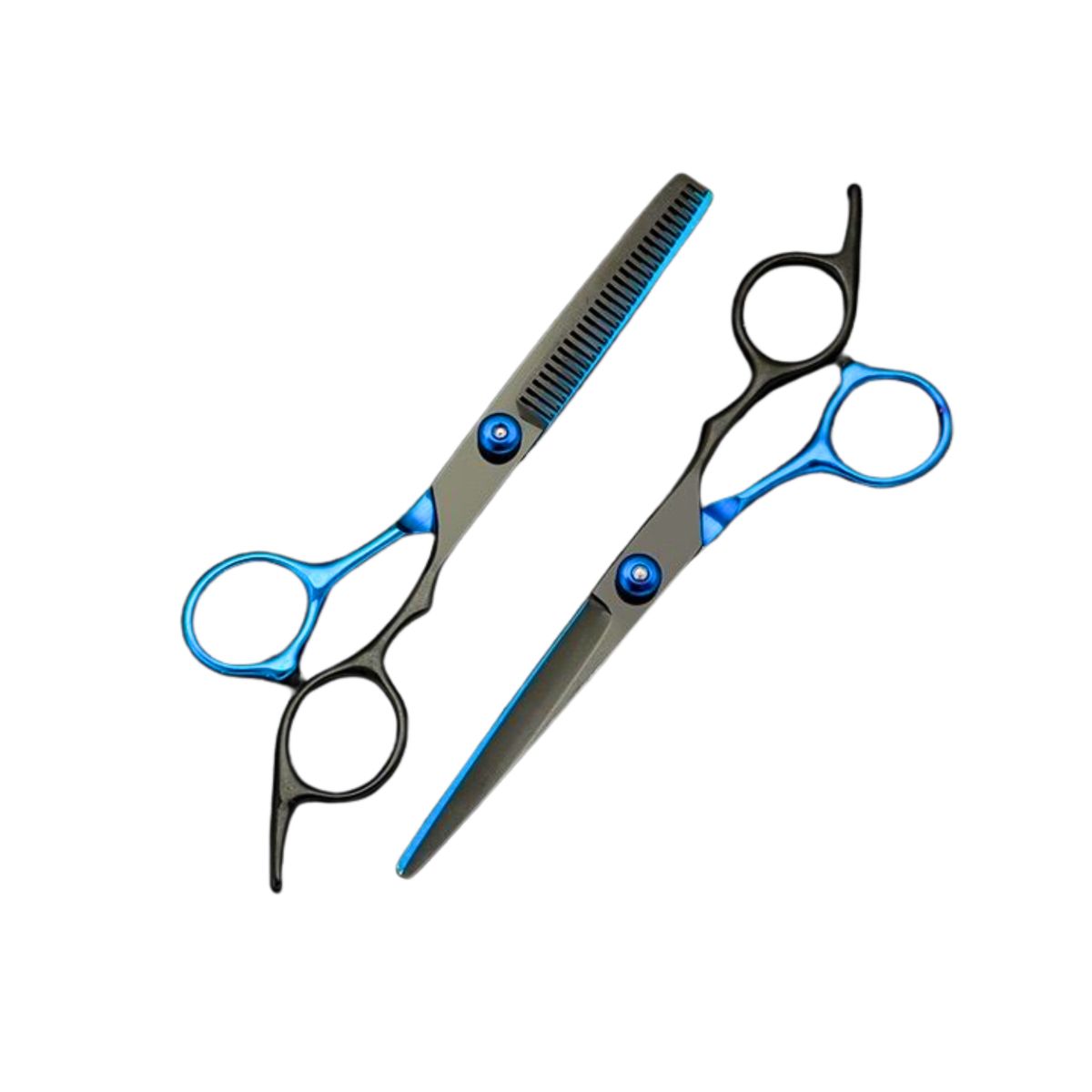 GENERICO - Set Tijeras Peluquería Para Corte De Cabello 6 AzulNegro