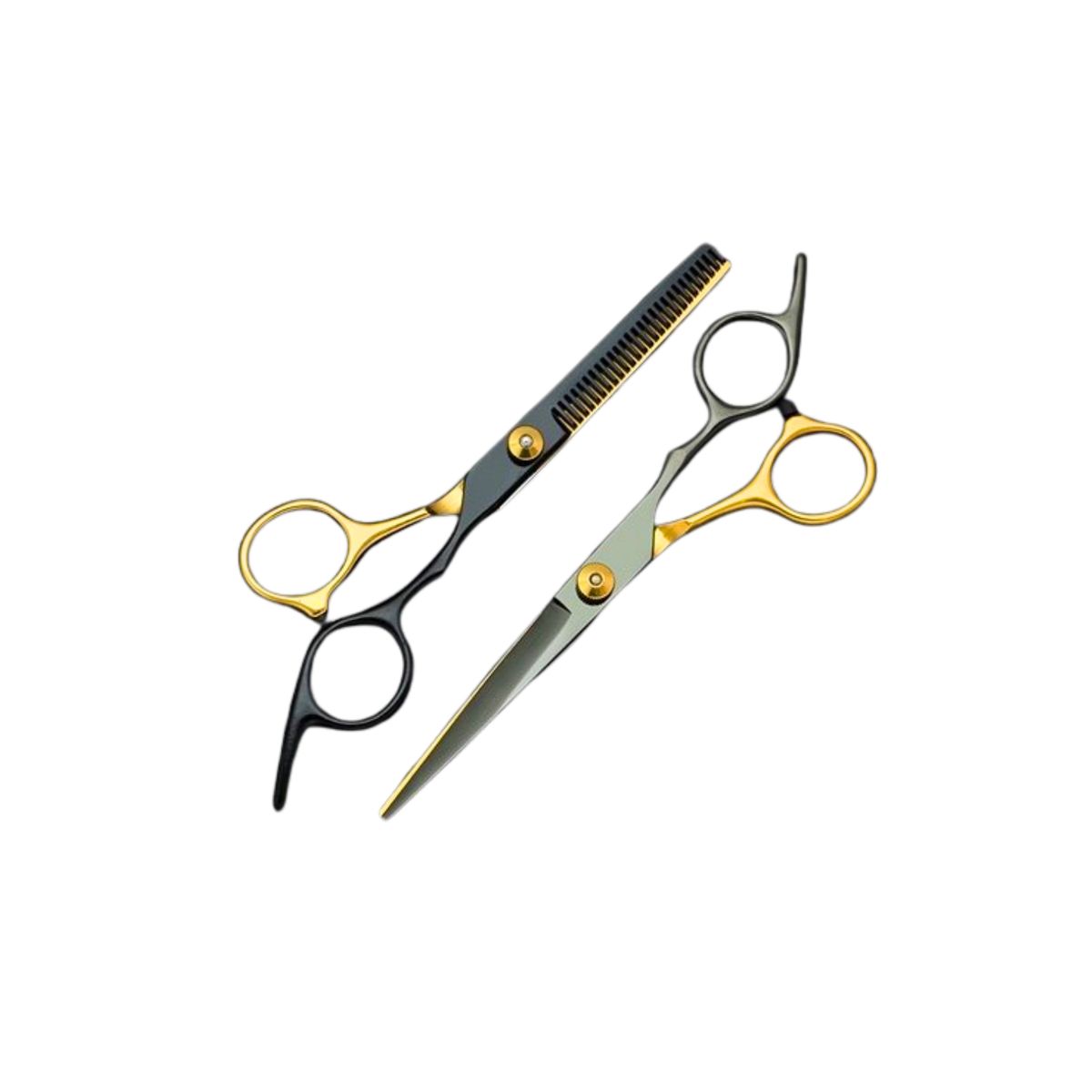 GENERICO - Set Tijeras Peluquería Para Corte De Cabello 6 GoldNegro
